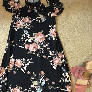 Cold shoulder floral dress